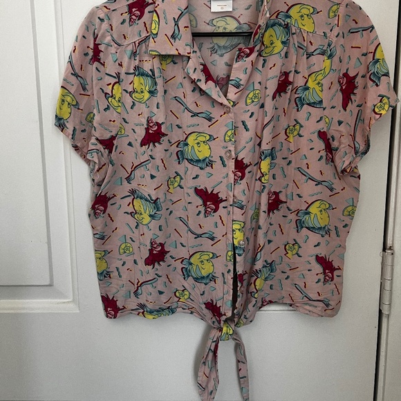 Her Universe 30th Anniversary Little Mermaid 1989, Tie Front Crop Top Medium - Picture 1 of 5